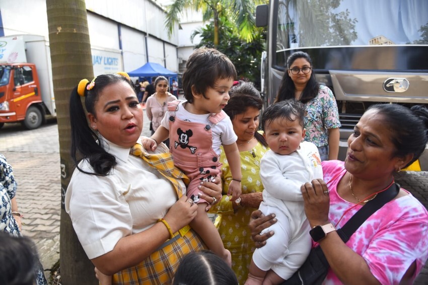 Bharti Singh with her son and others snapped on the sets of Sa Re Ga Ma Pa Lil Champs