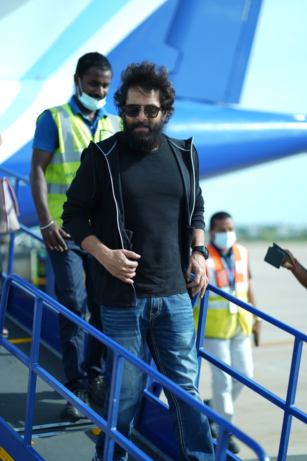 Chiyaan Vikram Meenakshi Govindharajan Srinidhi Shetty (Cobra Team) At Trichy