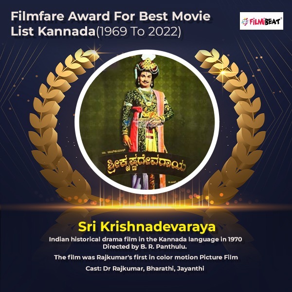 Filmfare Award for The Best Kannada Movie List (1969 To 2022)