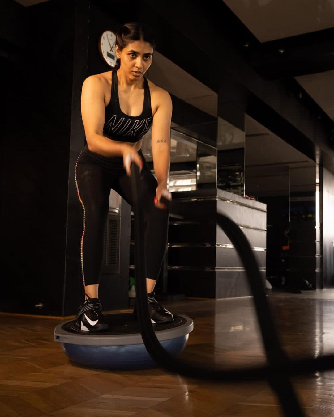 Kantara Heroine Saptami Gowda Gym Workout Photos