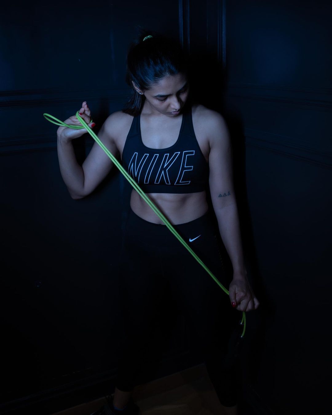 Kantara Heroine Saptami Gowda Gym Workout Photos