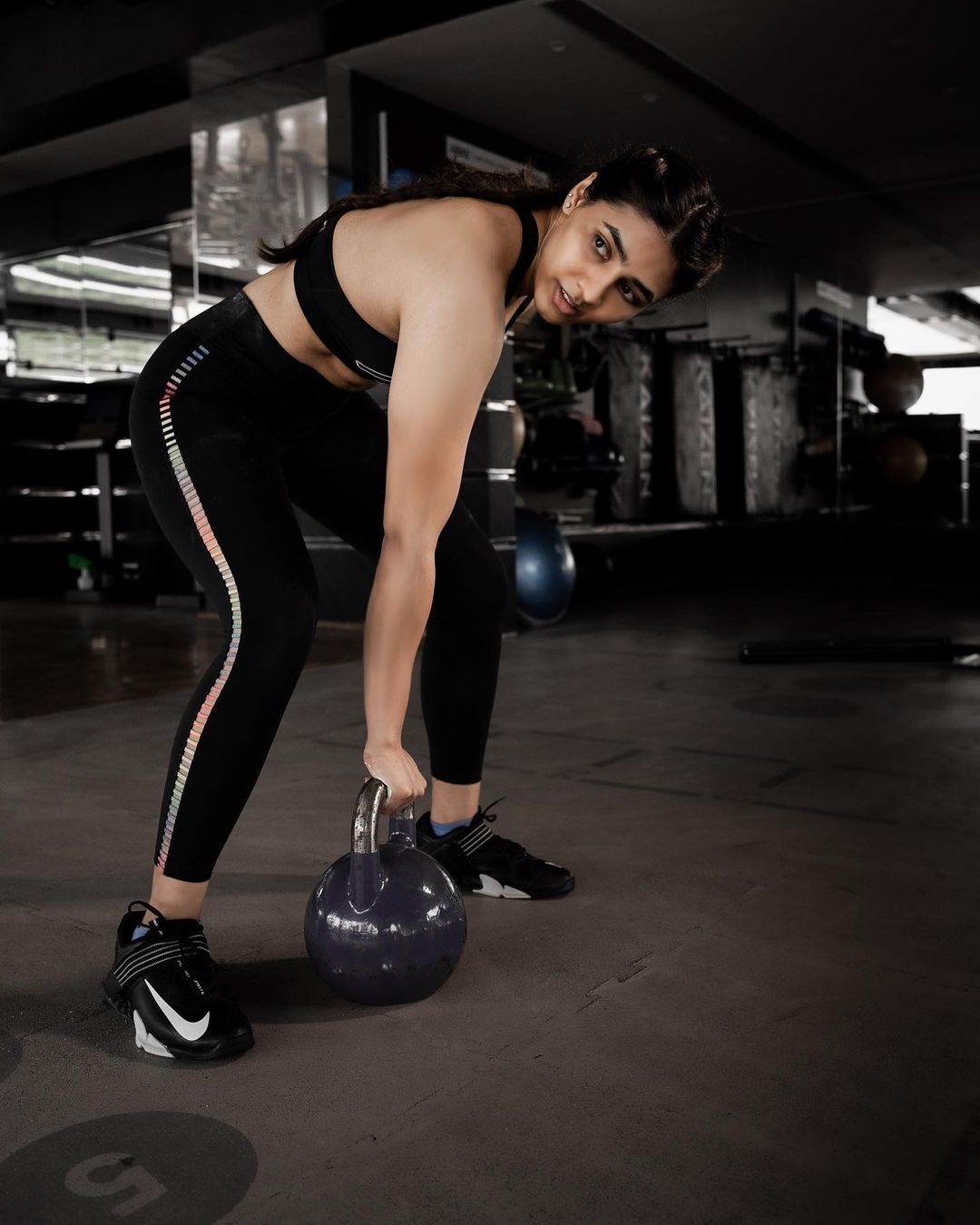 Kantara Heroine Saptami Gowda Gym Workout Photos