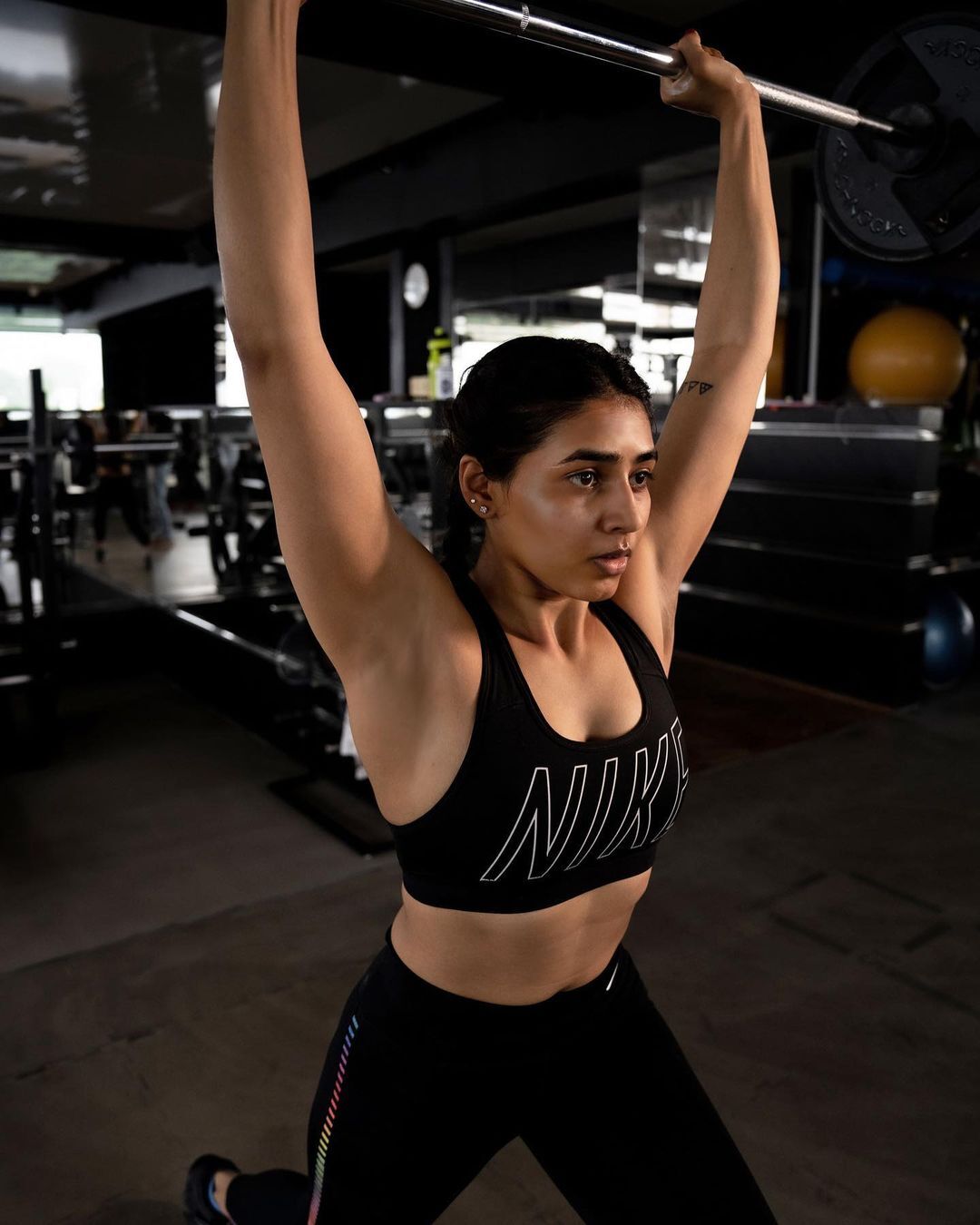 Kantara Heroine Saptami Gowda Gym Workout Photos
