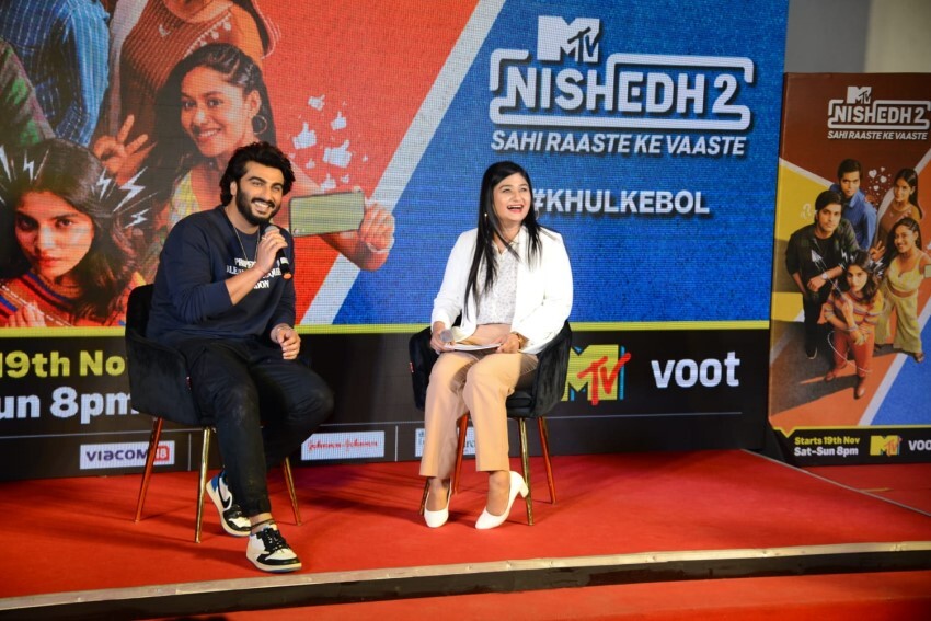 Arjun Kapoor snapped at the launch of MTV Nishedh 2