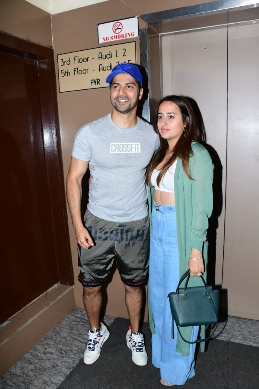 Varun Dhawan and Natasha Dalal snapped at PVR Juhu