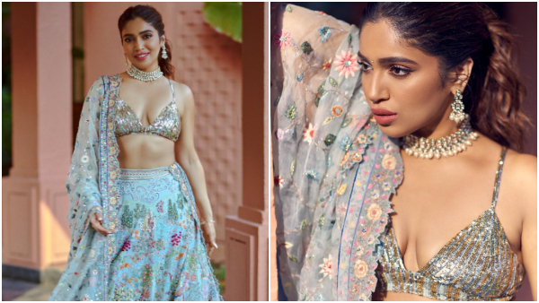 Bhumi Pednekar Aces Bridesmaid Look In A Blingy Bralette And Floral Lehenga At Friend's Wedding