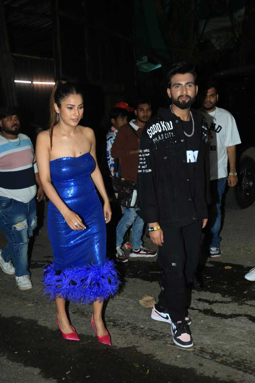 Bigg Boss 16: Shehnaaz Gill Shines Like A Star In Strapless Blue Sequin Dress With MC Square