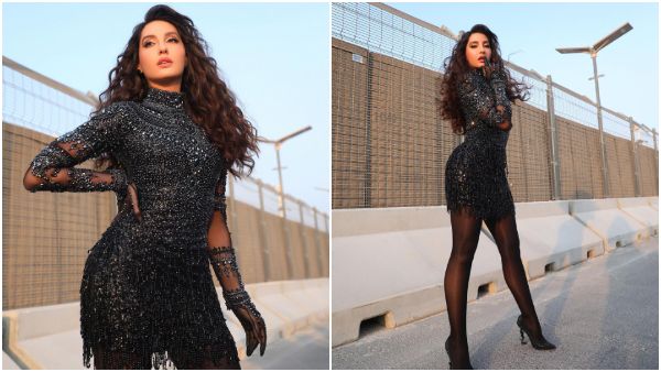 Nora Fatehi Flaunts Her Curvaceous Figure In A Bejewelled Black Outfit In Latest PICS