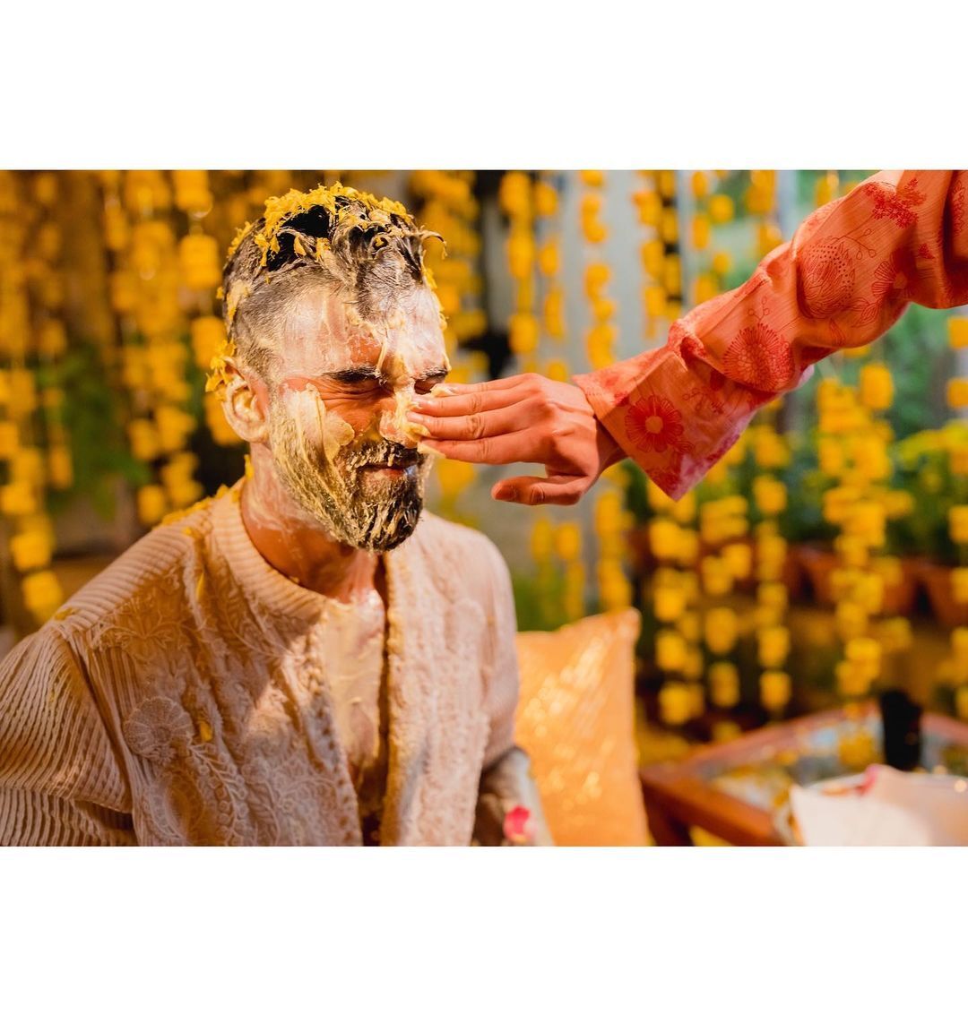 Athiya Shetty and KLRahul candid moments from haldi ceremony