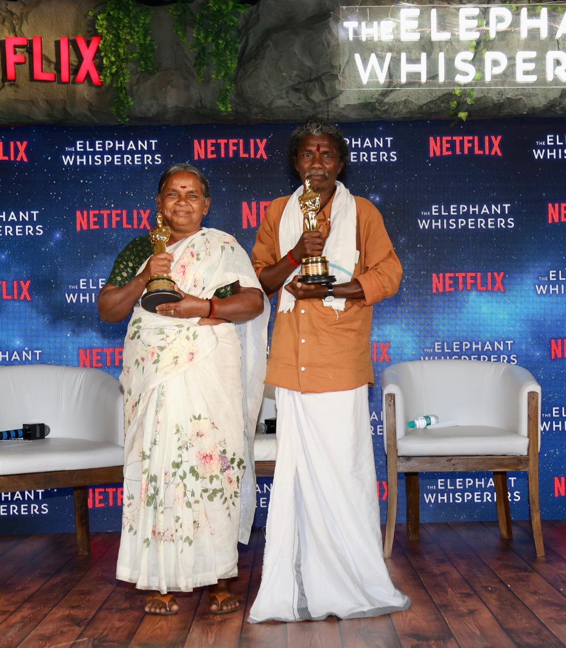 Oscar Winning Film The Elephant Whisperers Press In New Delhi