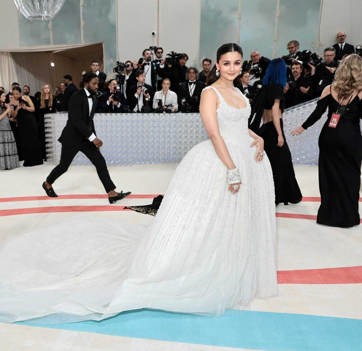 Met Gala 2023: B-Town Diva Alia Bhatt Looks Angelic as she made her Met Gala Debut in a stunning pearl embellished ballroom gown