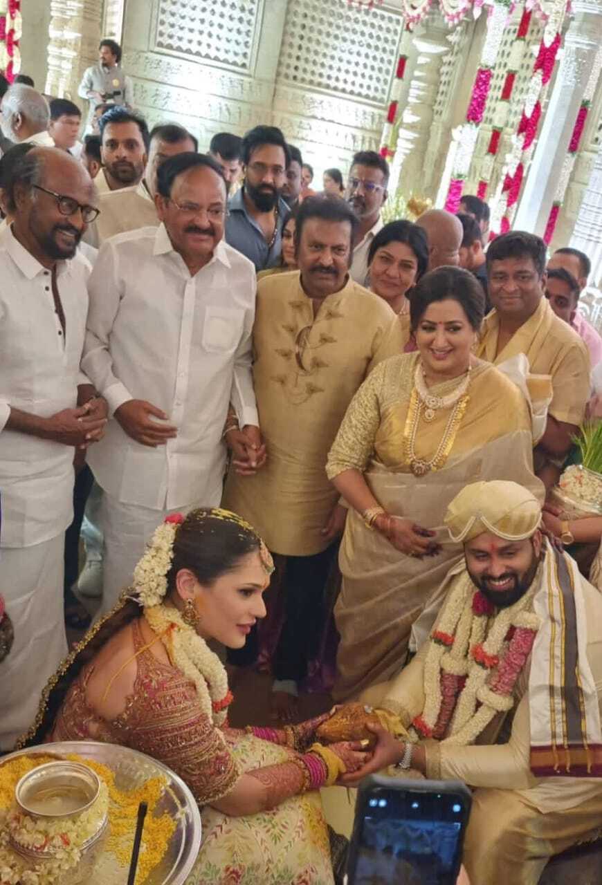 Sandalwood star Abhishek Ambareesh gets hitched to Aviva Bidapa, Rajinikanth, Yash, and several other prominent people attend the wedding