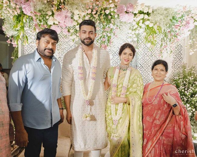 The Mega Family Members at Varun Tej and Lavanya Tripathi’s intimate engagement ceremony