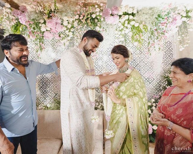 The Mega Family Members at Varun Tej and Lavanya Tripathi’s intimate engagement ceremony