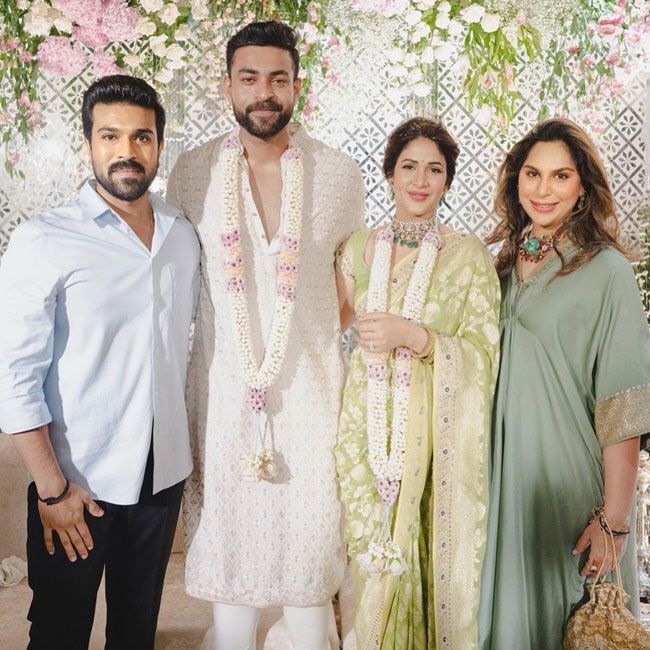 The Mega Family Members at Varun Tej and Lavanya Tripathi’s intimate engagement ceremony