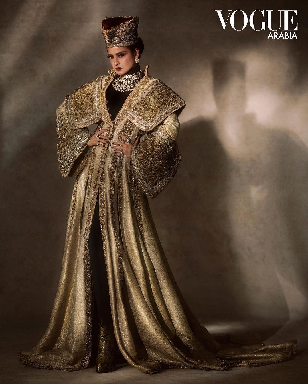 Diva Extraordinaire: Rekha Reigns on Vogue Arabia Cover, Mesmerizing with Regal and Bling Ensembles