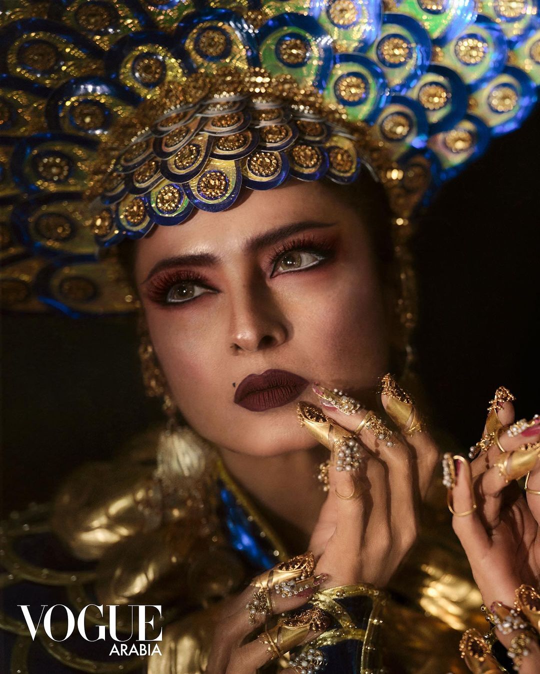 Diva Extraordinaire: Rekha Reigns on Vogue Arabia Cover, Mesmerizing with Regal and Bling Ensembles