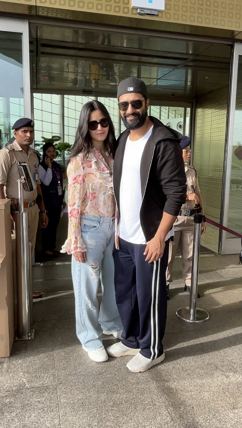 Vicky Kaushal and Katrina Kaif Set Airport Fashion Goals in Stylish and Comfortable Summer Outfits