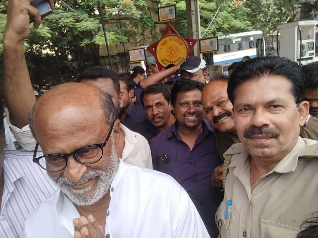 Superstar Rajinikanth makes a surprise visit at the Bengaluru bus depot, Leaves Workers Excited