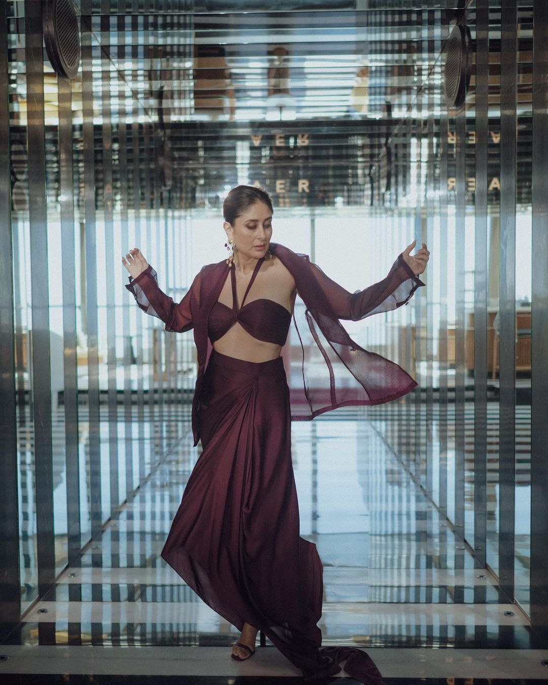 Kareena Kapoor Elevates Elegance in a Rs. 28.9K Wine-Hued Blazer Set, Paired with 7.9K Sandals