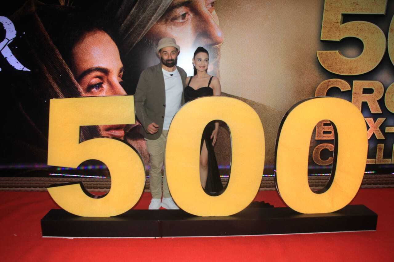 Sunny Deol, Ameesha Patel, Anil Sharma and other celebs grace the success bash of Gadar 2 at Novotel hotel in Juhu