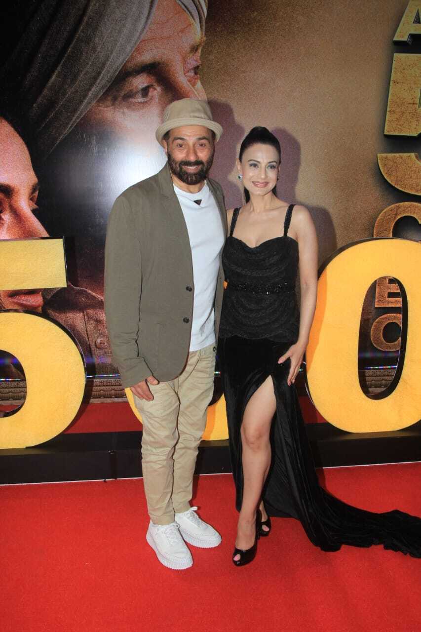 Sunny Deol, Ameesha Patel, Anil Sharma and other celebs grace the success bash of Gadar 2 at Novotel hotel in Juhu