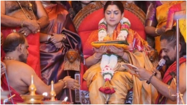 ಕೇರಳದ ದೇವಸ್ಥಾನದಲ್ಲಿ ಖುಷ್ಬೂಗೆ ನಾರಿ ಪೂಜೆ ಫೋಟೊ ವೈರಲ್