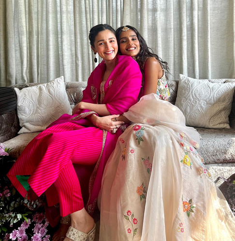 Alia Bhatt Glows in Pink Elegance at Friend's Pre-Wedding Celebration