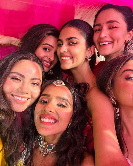 Alia Bhatt Glows in Pink Elegance at Friend's Pre-Wedding Celebration