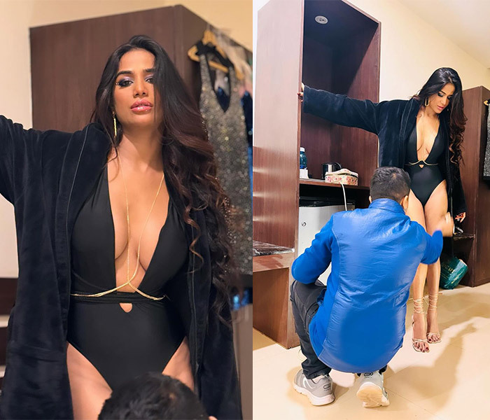Hot Look Of Poonam Pandey On The Sets Of Honeymoon 911 Web series Goes Viral