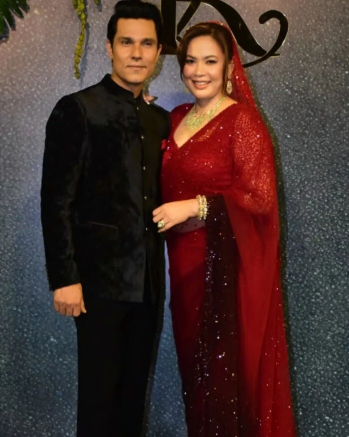 Randeep Hooda और Lin Laishram की हुई ग्रैंड रिसेप्शन पार्टी, सुर्ख लाल जोड़े में बेहद खूबसूरत लगीं नई नवेली दुल्हनिया 