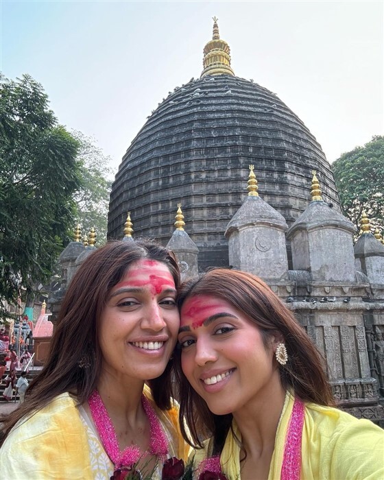 Bhumi Pednekar Shares Serene Moments from Kamakhya Devi Temple Visit with Sister Samiksha