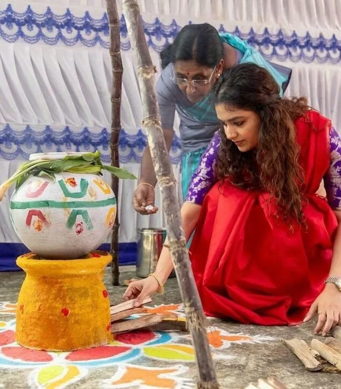  ಕೀರ್ತಿ ಸುರೇಶ್ ಸಂಕ್ರಾಂತಿ ಆಚರಣೆಯ ಕಲರ್‌ಫುಲ್ ಚಿತ್ರಗಳು