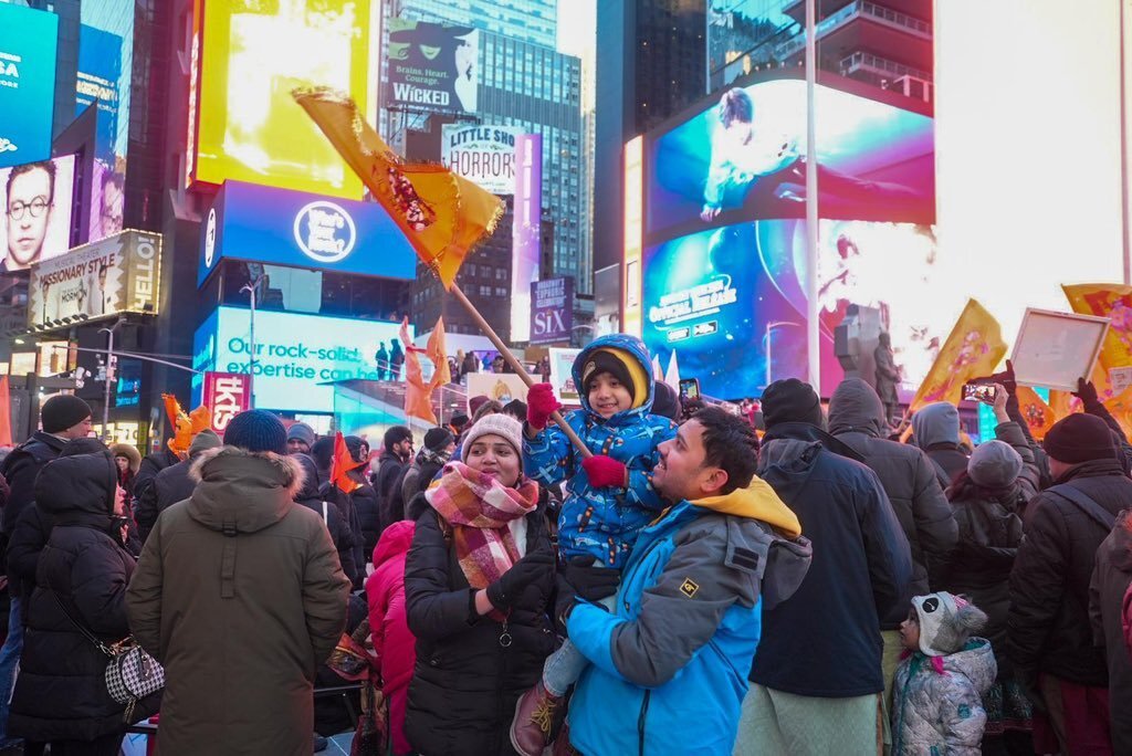 Times Square Lights Up with Billboards as Indians Celebrate Ram Mandir Inauguration in New York