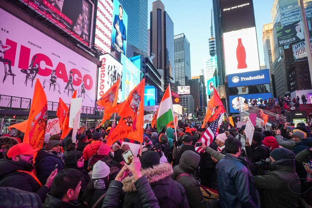 Times Square Lights Up with Billboards as Indians Celebrate Ram Mandir Inauguration in New York