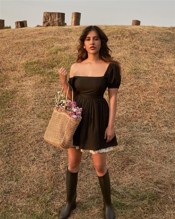 Actress Nabha Natesh Looks Pretty In short  frock