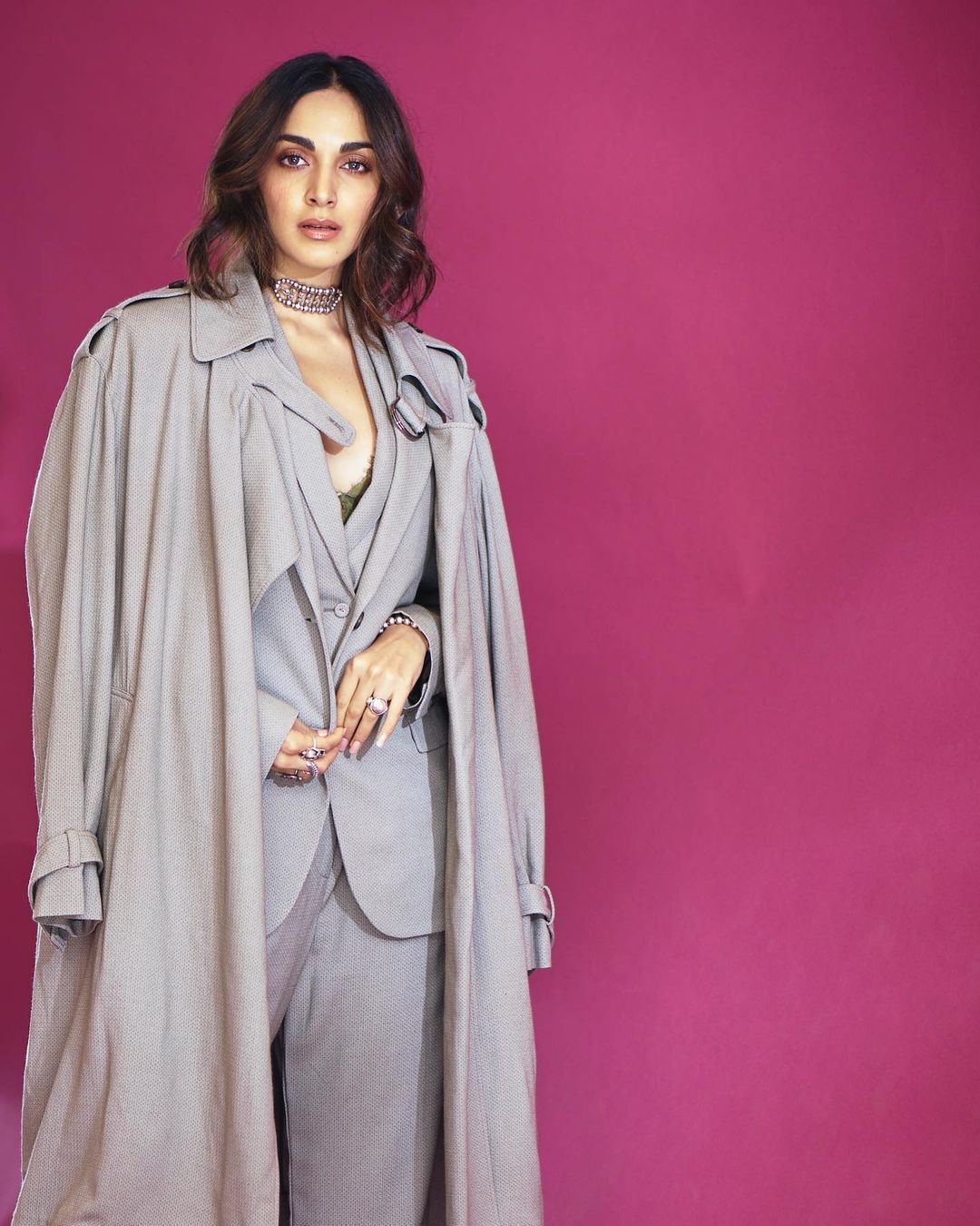Kiara Advani proves she's a force to be reckoned with, rocking a grey pantsuit and exuding boss babe