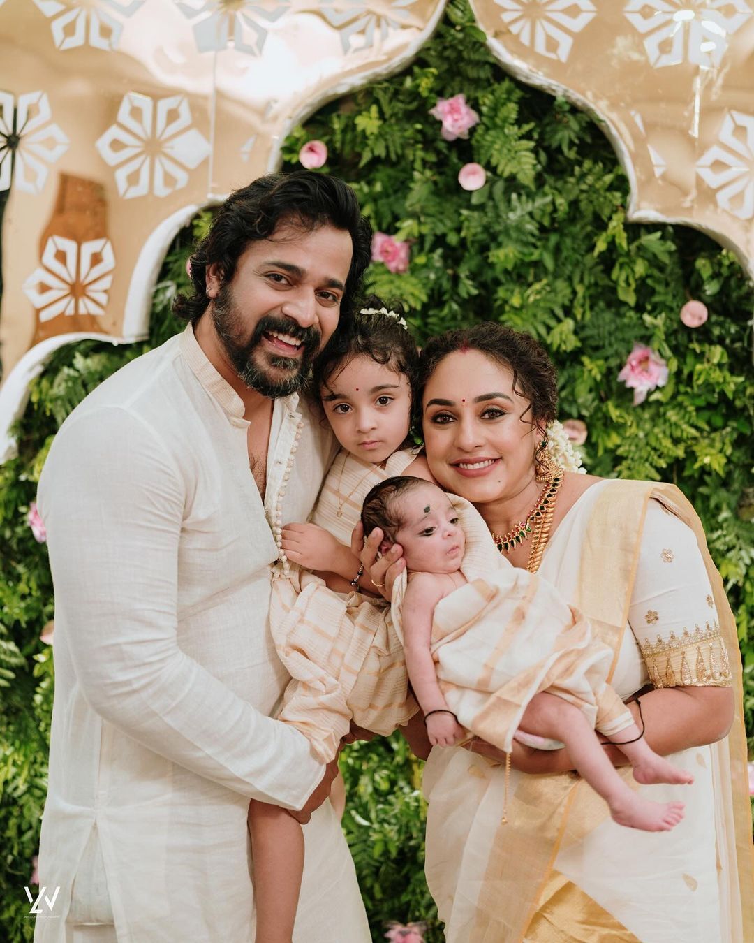 several photos dressed in traditional south indian attire.
