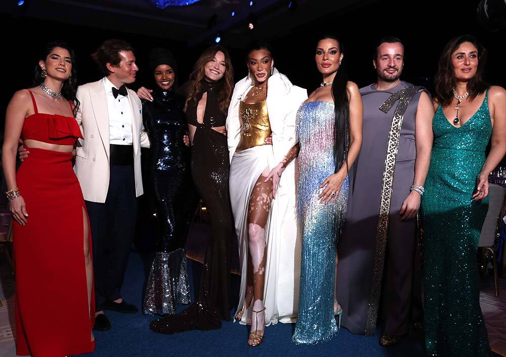Kareena Kapoor Khan with Carmen Bsaibes, Edgardo Aquazzura, Halima Aden, Carla Bruni, Winnie Harlow,