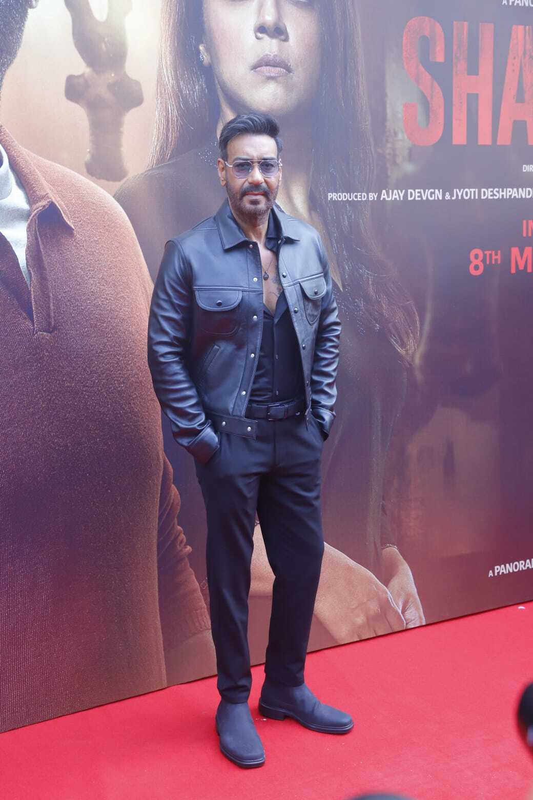 Ajay Devgn made a stylish entry in an all black ensemble.