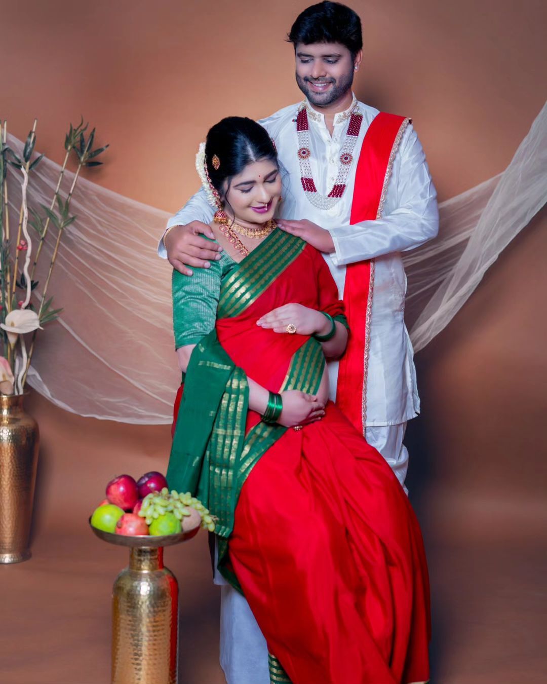 Aditi prabhudeva recreates iconic Ravi Varma paintings in her maternity photoshoot