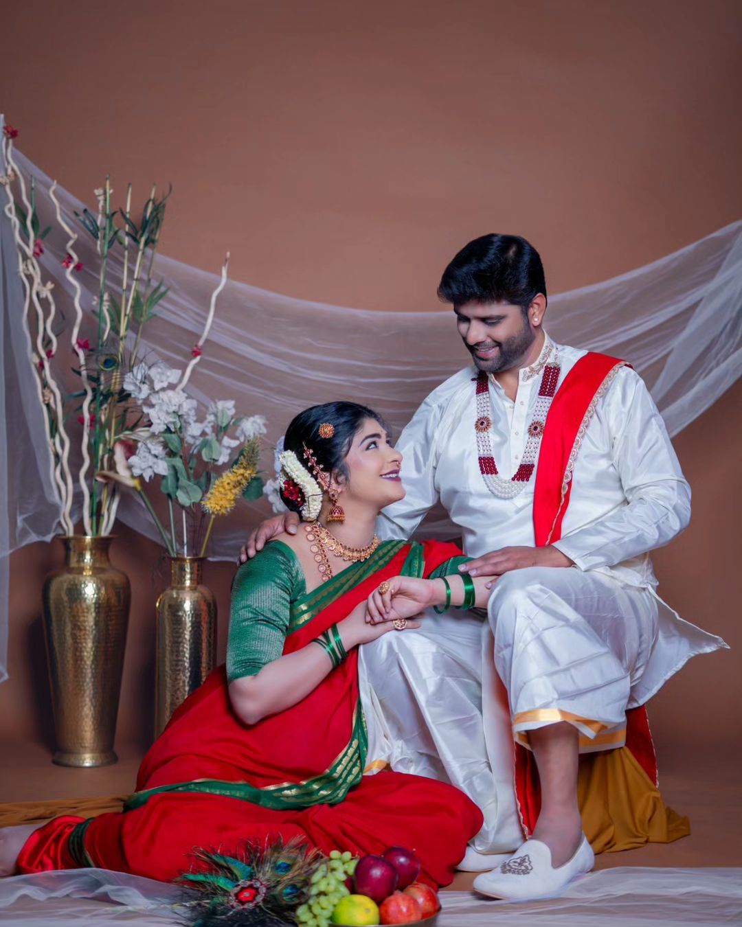 Aditi prabhudeva recreates iconic Ravi Varma paintings in her maternity photoshoot
