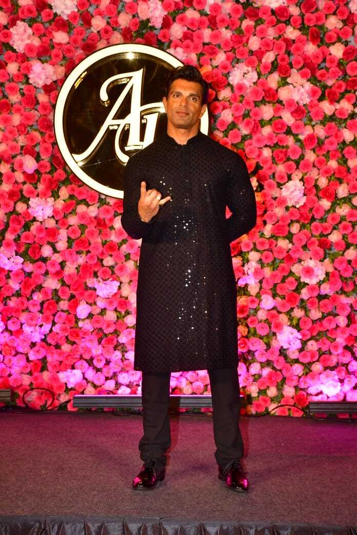 Karan Singh Grover at Arti Singh and Dipak Chauhan's sangeet ceremony in Mumbai.