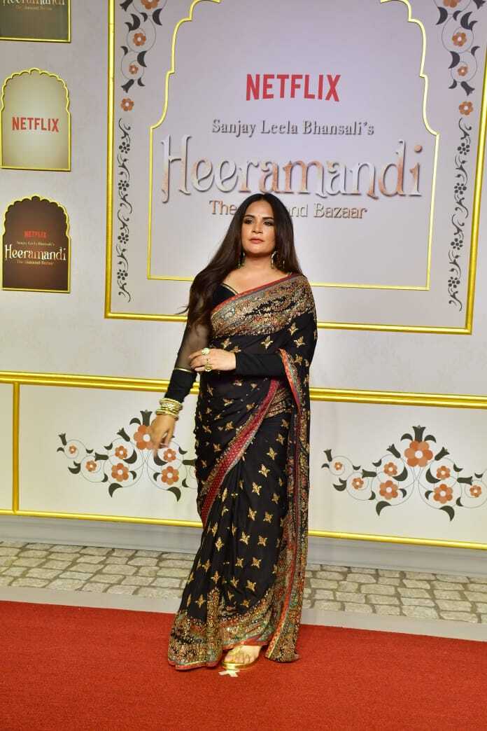 Richa Chadda looks beautiful as she attends the premiere night of Heeramandi.