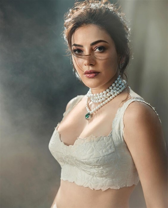 Kajal Aggarwal wore the most beautiful ivory lehenga for latest shoot