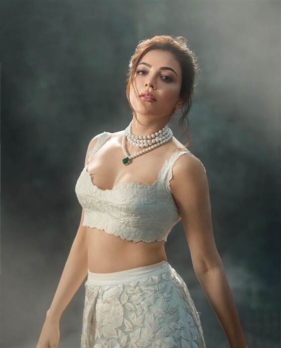 Kajal Aggarwal wore the most beautiful ivory lehenga for latest shoot