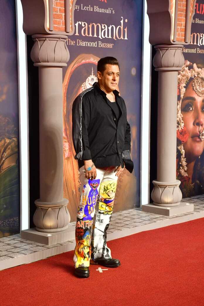 Salman Khan Adds a Playful Twist with Anime-Printed White Pants.