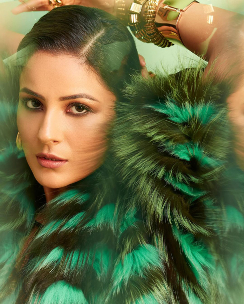 Shehnaaz Gill Dons Fur and Heels for a Bold Statement