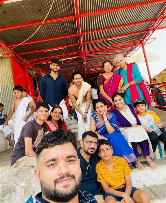Sonu Gowda drops pics of her mantralaya raghavendra swamy temple visit with family