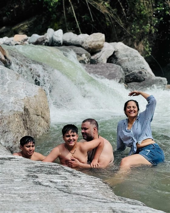 Anasuya Bharadwaj enjoys a vacation with her family
